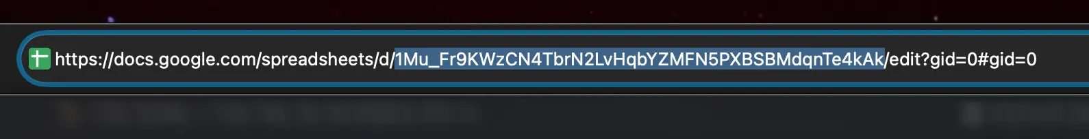 Пошук Spreadsheet ID